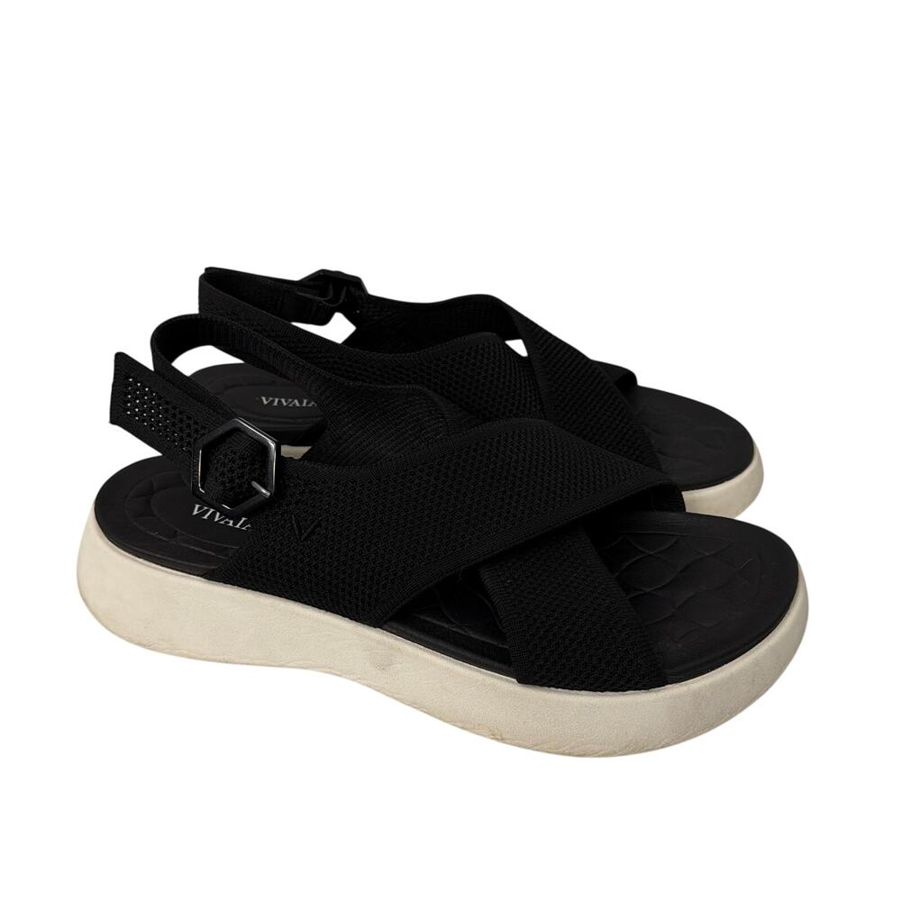 Vivaia Sandals Womens Size 11 Kara Adaptall Sport Black White Comfort 43